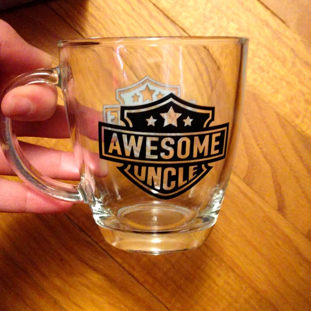 "Awesome uncle" glass mug